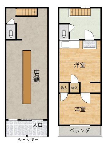 【間取り】 | 伏見区向島庚申町　店舗付き住宅