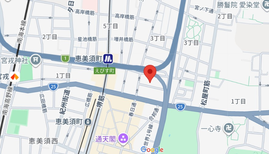 フロンティアタワーナンバイーストの地図