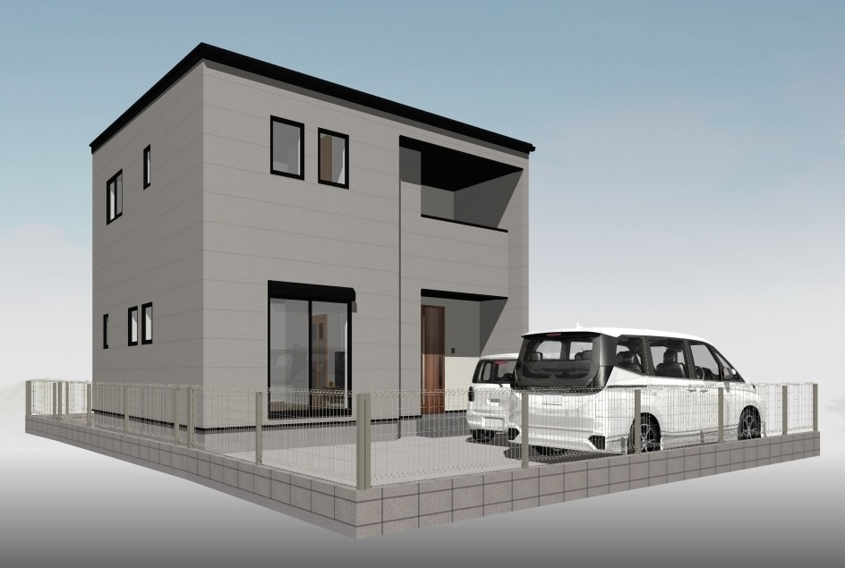 高知市石立町-3号地・新築戸建ての外観パース|外観パースです