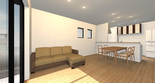 高知市石立町-3号地・新築戸建ての居間・リビング|3号地　＊イメージです。