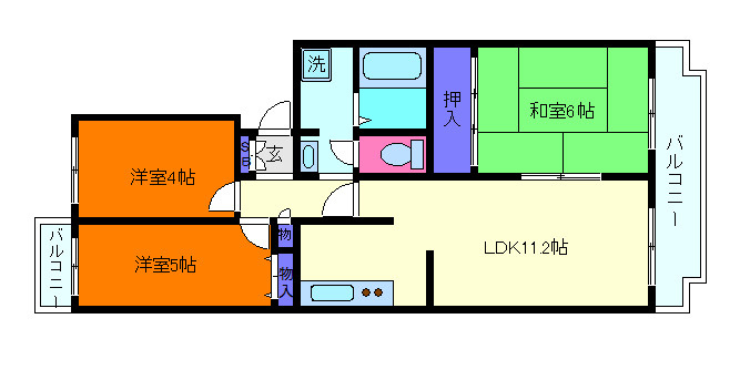 阪神打出浜マンションの間取り