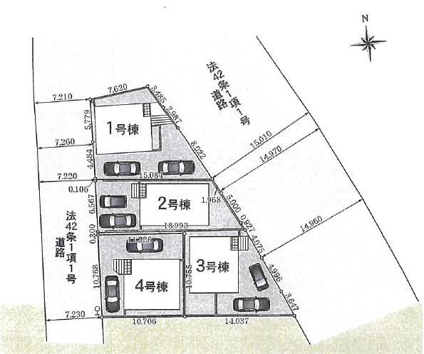 平塚市四之宮第28　新築戸建　全4棟3号棟の区画図