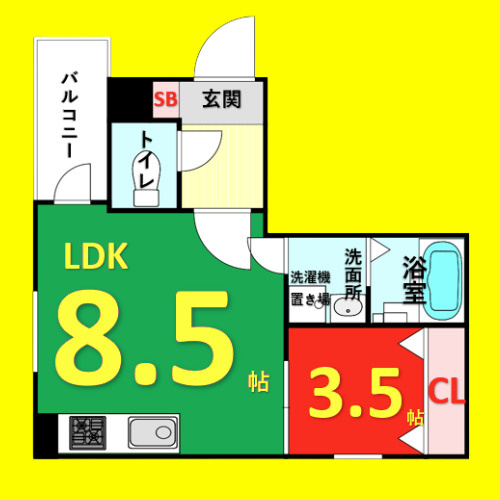 MOVE中村日赤　名古屋市賃貸　仲介手数料無料の間取り
