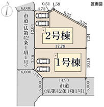 リーブルガーデン香芝市磯壁6丁目2期の区画図