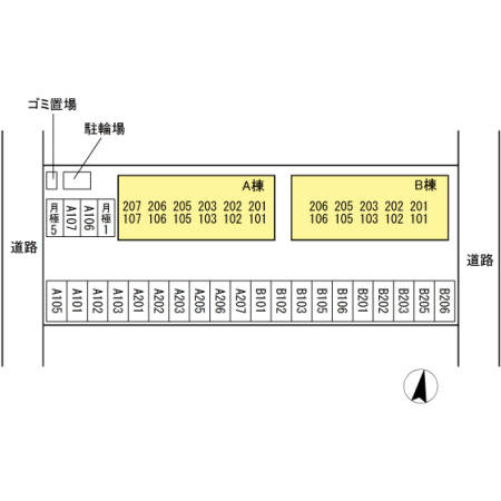 kanada B棟の区画図