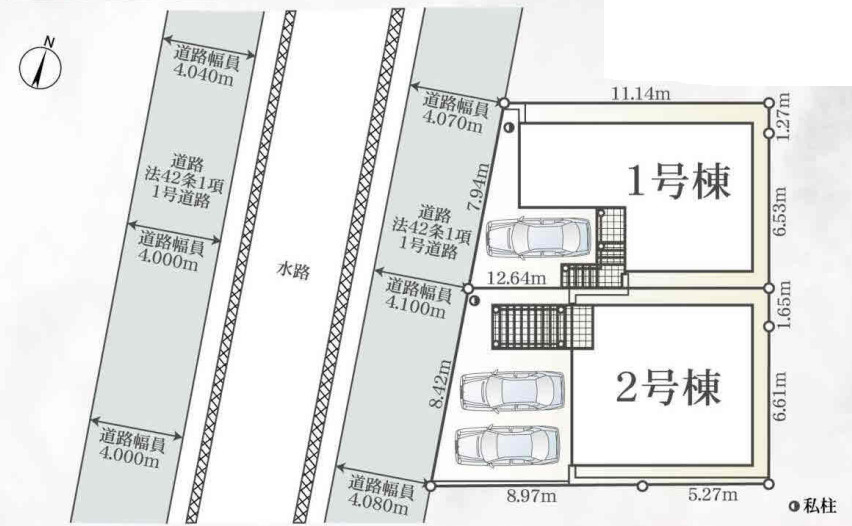 藤沢市石川第39　新築戸建　全２棟２号棟の区画図