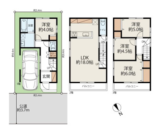 【間取り】 | 【プレイワーク東雲町Ⅲ】旭小・新築建売・４LDK・泉大津市東雲町 | 間取りです♪