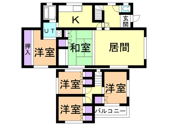 登別市新生町2丁目16-11戸建の間取り