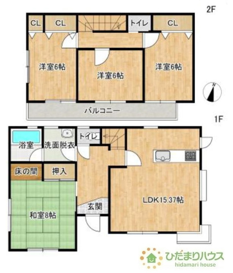 【間取り】 | 結城市大字江川新宿　中古戸建 | 一人部屋が実現できる４LDK間取りです。将来お子様の一人部屋をお考えの方にオススメな物件です！