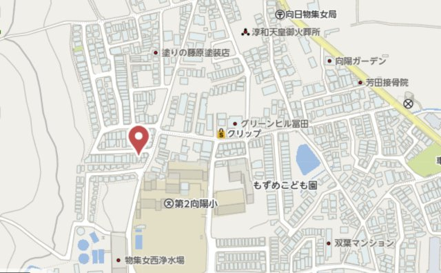 向日市物集女町出口　新築戸建の地図