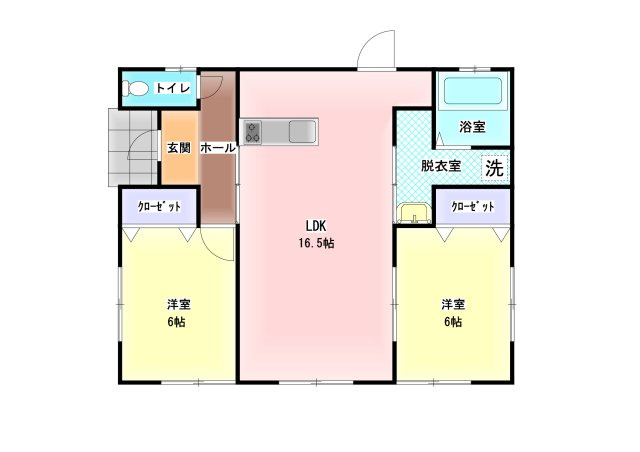 館山市笠名　平屋　ガレージ付の間取り