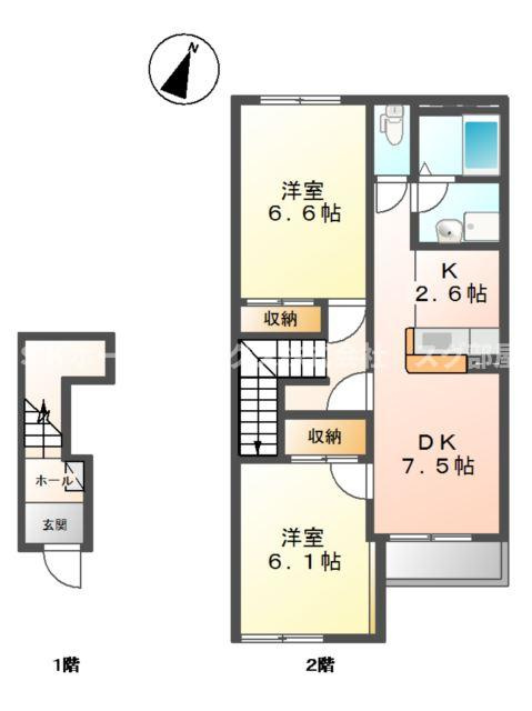 アルシオーネ　弐番館の間取り