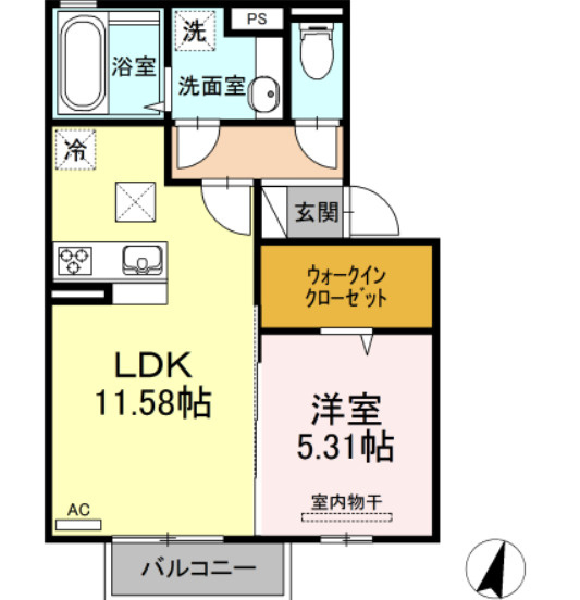 ＫＳ・Ⅱ　A棟の間取り