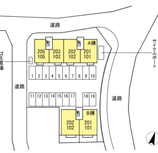 ＫＳ・Ⅱ　A棟の区画図