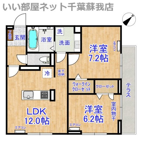D-ROOM君塚ⅠBの間取り|ひと味違う？不動産屋のイメージを変えたい！『いい部屋ネット千葉蘇我店』へ是非お越しください♪