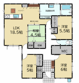 糟屋郡志免町別府東２丁目３期　１号棟の間取り