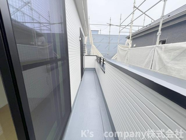 藤沢市辻堂太平台2丁目　新築戸建　1号棟のバルコニー|2部屋続きの広いバルコニー☆