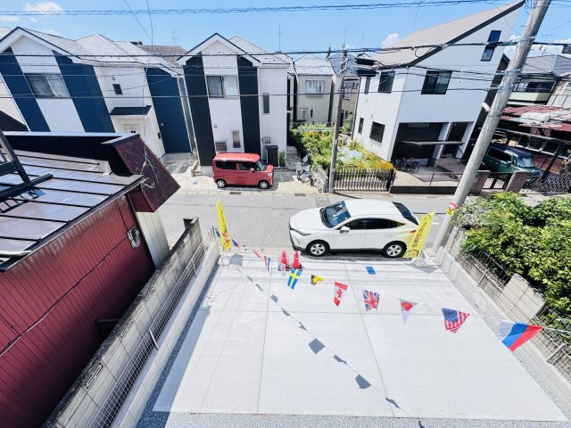 松戸市八ヶ崎３丁目新築戸建【八ヶ崎第二小学校:9分】の展望|バルコニーより道路側眺望・南道路で日当たり良好♪