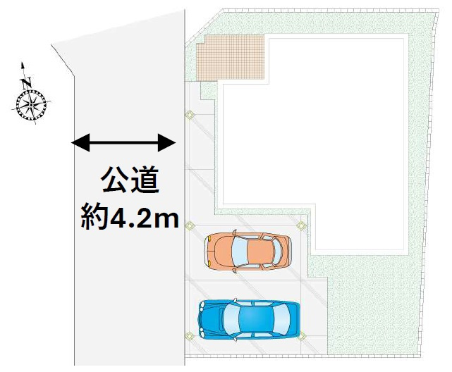 飯能市川寺・全12棟　新築一戸建　6号棟の区画図|【全12棟・6号棟】カースペース並列2台（車種制限あり）