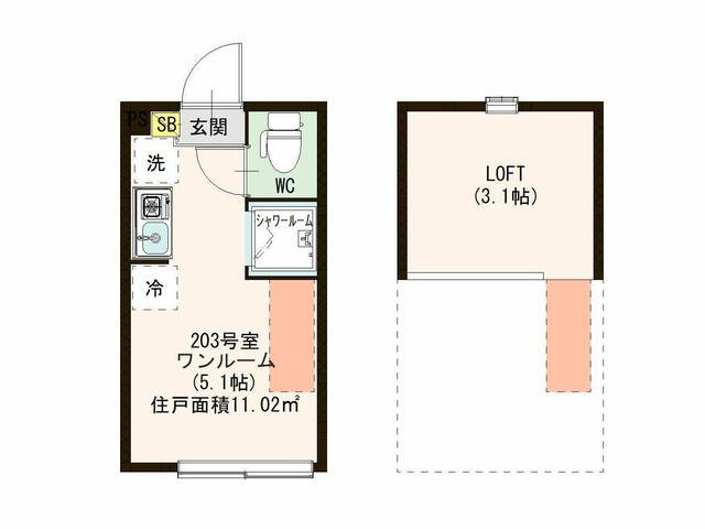 杉並区堀ノ内３丁目のアパートの間取り