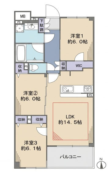 デュアルスイート西葛西の間取り|デュアルスイート西葛西：南向き！全居室収納が付いた３ＬＤＫ床暖房付きリノベーション物件は１階のため足音の心配もありません！