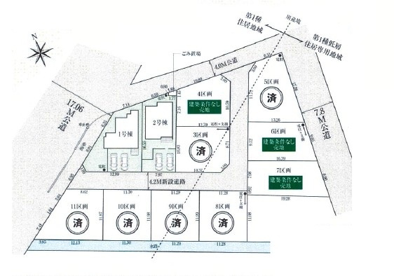 鶴ヶ島市藤金新築戸建の区画図