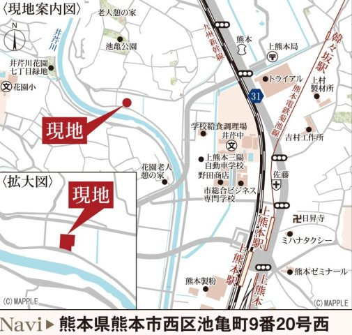 リーブルガーデン／西区池亀町／1号棟の地図