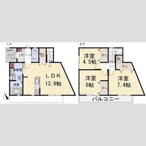 【間取り】 | 折戸町2-1-2戸建賃貸
