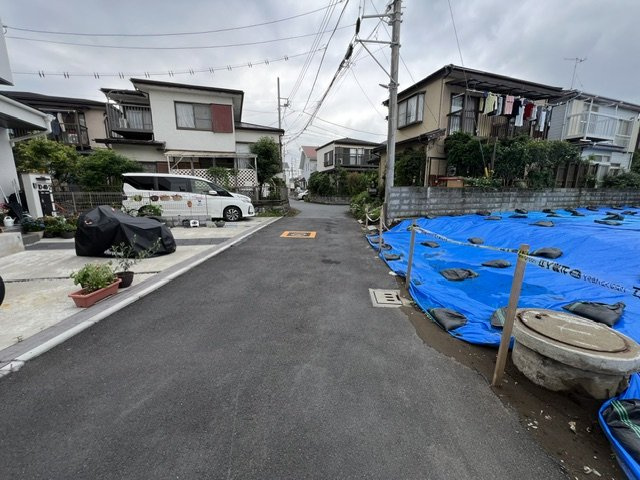 茅ヶ崎市浜須賀　売地　区画2の前面道路含む現地写真