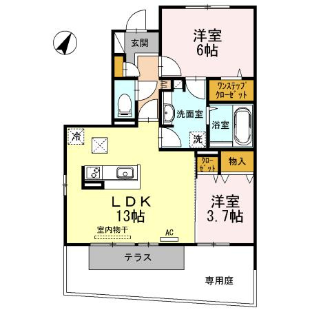 ヴィルヌーブ伍番街 D棟の間取り|使い勝手の良い間取りです♪