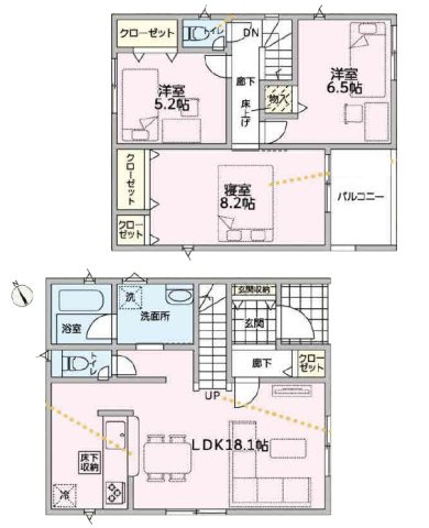 【間取り】 | 半田市美原町１丁目225『仲介料無料』新築戸建て | 1号棟