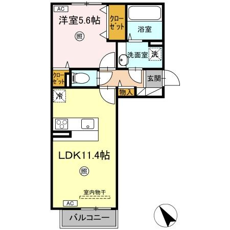 D-room Nの間取り