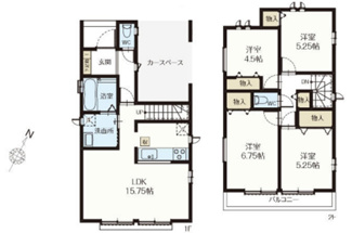 【間取り】 | 東大和市向原４丁目　新築戸建　【全4棟】