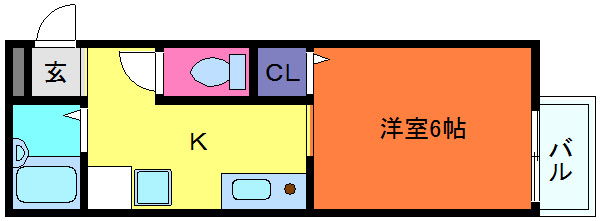 西之町ハイツ　Ｂの間取り