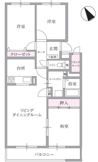 【間取り】 | ロピア稲積公園Ⅱ