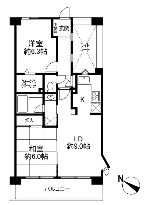 クリオ鶴瀬壱番館の間取り|2LDK