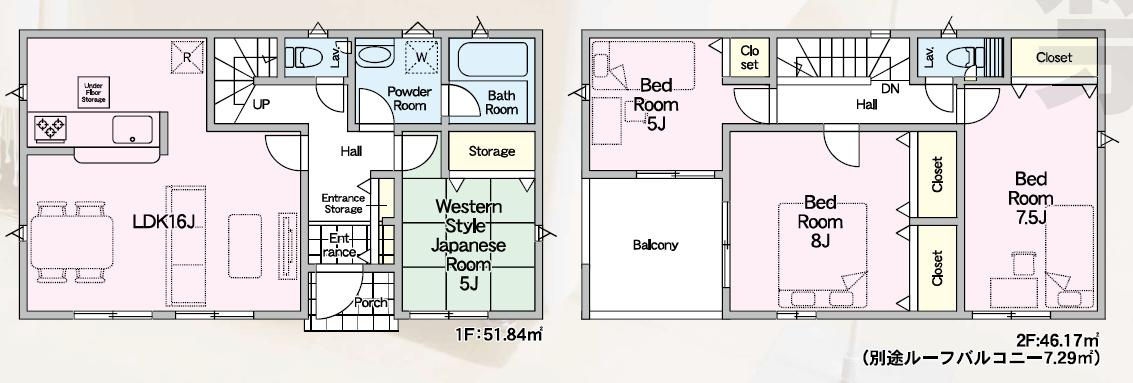 茨城町前田第6　新築戸建　2号棟の間取り