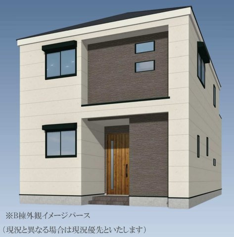【横浜市都筑区東山田町1358-1全3棟新築戸建て】★仲介手数料無料★（山田小学校・東山田中学校）の外観パース