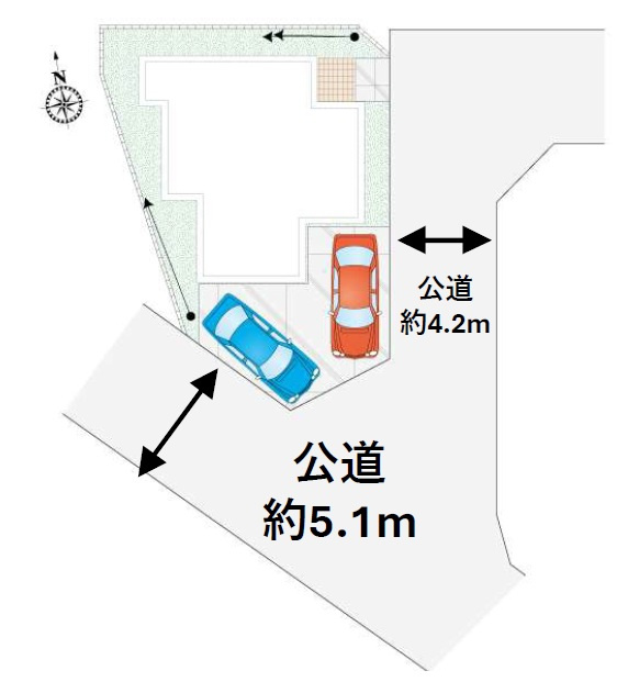 飯能市川寺・全12棟　新築一戸建　1号棟の区画図|【全12棟・1号棟】カースペース2台