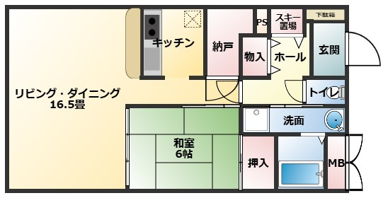 妙高パインバレーロジュマン１号館の間取り