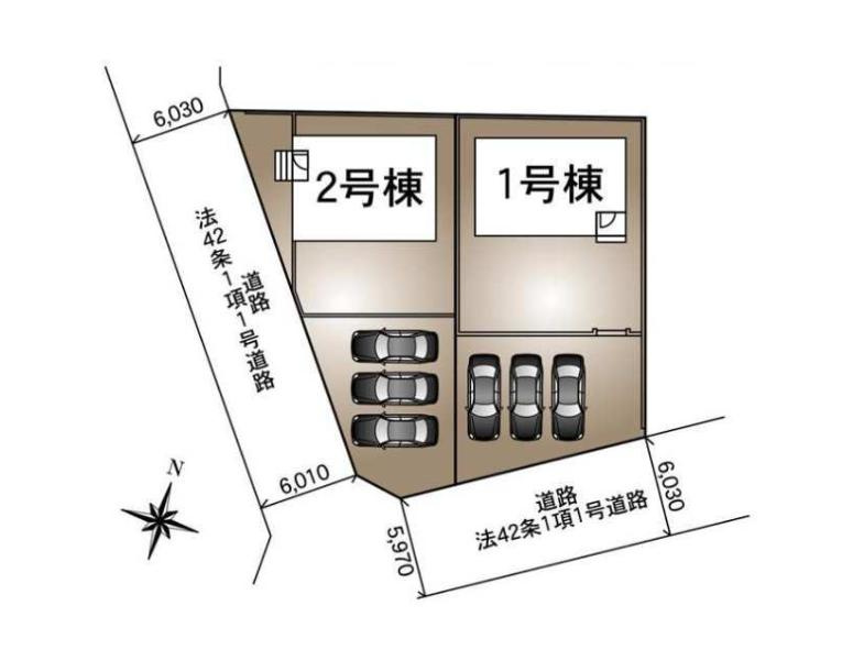常総市本石下第13　新築戸建　1号棟の区画図