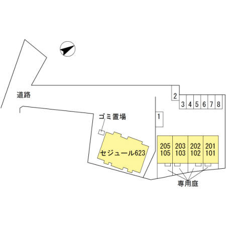 セジュール６２３ Ⅱの区画図