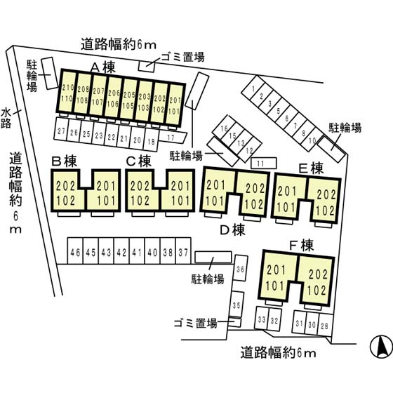 スタシオン東野・アクシス　Ａ棟の区画図