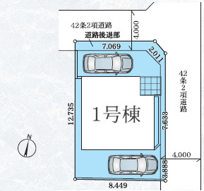 平塚市桃浜町1期　新築戸建　全1棟1号棟の区画図