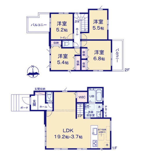 【間取り】 | 福岡市西区生松台1丁目3期　1号棟（全3棟）【仲介手数料無料・0円】 | 平日、土日祝日もお好きな日時にご見学可能です。お気軽にお問合せ下さい。