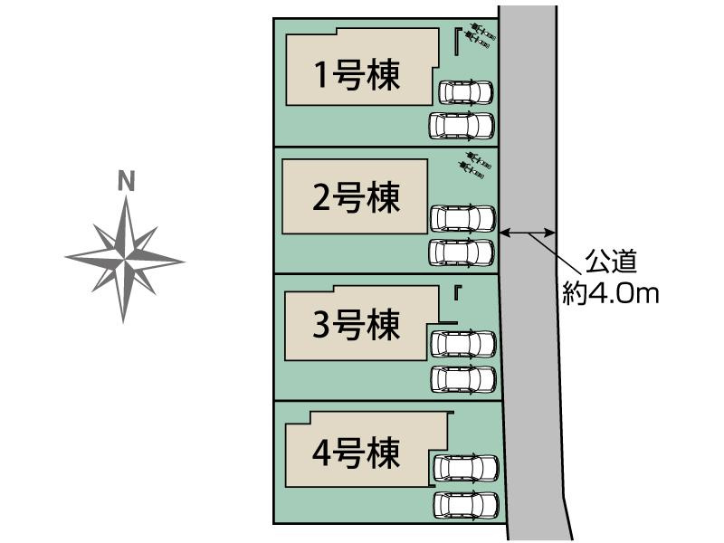 ブルーミングガーデン／南区御幸笛田3丁目／4号棟の区画図