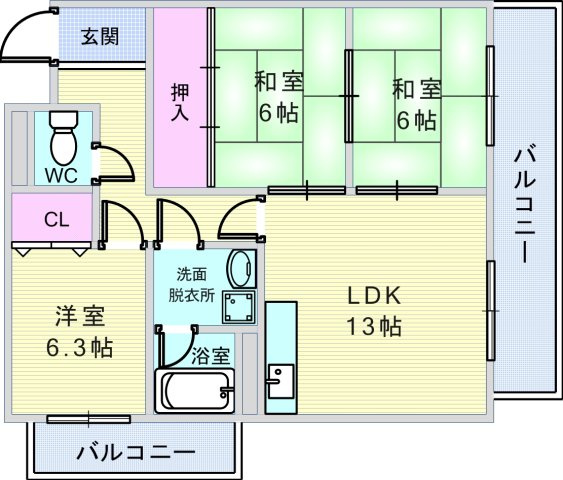 ラルジュ刀根山の間取り