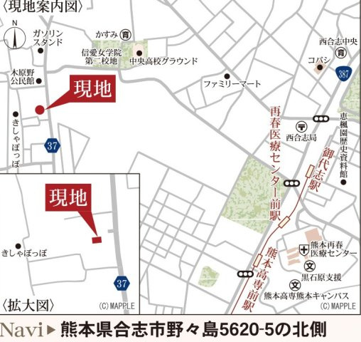リーブルガーデン／合志市野々島／１号棟の地図