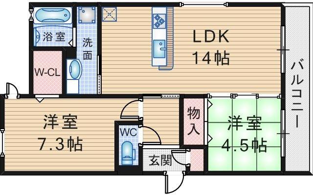 ラ　メゾンド　ボヌールBの間取り