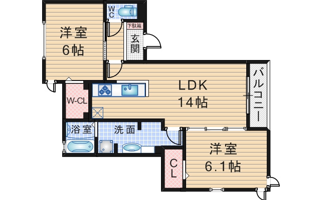 ラ　メゾンド　ボヌールBの間取り